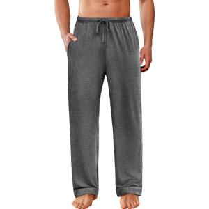 imageEkouaer Mens Pajama Pants Sleepwear Soft Pjs Bottoms Sleep Lounge Long Pant with Drawstring ampamp PocketsGray