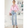 imageEkouaer Womens Classic Button Down Long Satin Silk Pajama SetPink Dots