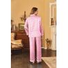 imageEkouaer Womens Classic Button Down Long Satin Silk Pajama SetPink Dots