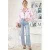 imageEkouaer Womens Classic Button Down Long Satin Silk Pajama SetPink Stripes