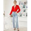 imageEkouaer Womens Classic Button Down Long Satin Silk Pajama SetRed Heart