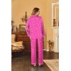 imageEkouaer Womens Classic Button Down Long Satin Silk Pajama SetRose Leopard