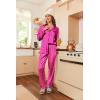 imageEkouaer Womens Classic Button Down Long Satin Silk Pajama SetRose Leopard