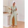 imageEkouaer Pajamas for Women Set Button Up Sleepwear Cute Pjs Ruffle Sleeve Notch Collar Loungewear with Long Pants SXXL