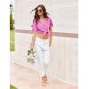 imageEkouaer Pajamas for Women Set Button Up Sleepswear 2 Piece Short Sleeve PJ Top and Long Pants Loungwear With Pocket SXXLHot Pink Leopard Print