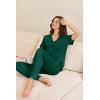 imageEkouaer Pajamas for Women Set Button Up Sleepswear 2 Piece Short Sleeve PJ Top and Long Pants Loungwear With Pocket SXXLLake Green