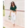 imageEkouaer Pajamas for Women Set Button Up Sleepswear 2 Piece Short Sleeve PJ Top and Long Pants Loungwear With Pocket SXXLLake Green