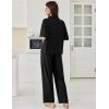 imageEkouaer Women Pajamas Set Button Down Sleepwear Short Sleeve Pjs Soft Comfy Nightwear with Long Pants SXXLBlack