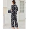 imageEkouaer Women Pajamas Set Button Down Sleepwear Short Sleeve Pjs Soft Comfy Nightwear with Long Pants SXXLBlack Flower