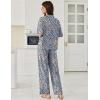 imageEkouaer Women Pajamas Set Button Down Sleepwear Short Sleeve Pjs Soft Comfy Nightwear with Long Pants SXXLBlue Leopard