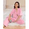 imageEkouaer Women Pajamas Set Button Down Sleepwear Short Sleeve Pjs Soft Comfy Nightwear with Long Pants SXXLPink