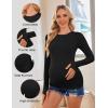 imageEkouaer Womens 3 Pack Long Sleeve Maternity Shirts Crew Neck Pregnancy Clothes Side Ruched Workout Tops Casual TShirt SXXL