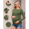 imageEkouaer Womens Maternity Shirts Boat Neck 3 Packs Pregnancy Tops Long Sleeve Tunic Tees Casual Blouse New Mama Clothes SXXLBlackDark RedArmy Green