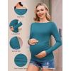 imageEkouaer Womens Maternity Shirts Boat Neck 3 Packs Pregnancy Tops Long Sleeve Tunic Tees Casual Blouse New Mama Clothes SXXLBlackLake GreenBlue Green