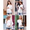 imageEkouaer Womens Maternity Shirts Boat Neck 3 Packs Pregnancy Tops Long Sleeve Tunic Tees Casual Blouse New Mama Clothes SXXLBlackWhiteBrown
