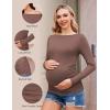 imageEkouaer Womens Maternity Shirts Boat Neck 3 Packs Pregnancy Tops Long Sleeve Tunic Tees Casual Blouse New Mama Clothes SXXLBlackWhiteBrown