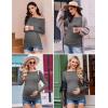 imageEkouaer Womens Maternity Shirts Boat Neck 3 Packs Pregnancy Tops Long Sleeve Tunic Tees Casual Blouse New Mama Clothes SXXLDark GreyDark RedCaramel