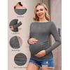 imageEkouaer Womens Maternity Shirts Boat Neck 3 Packs Pregnancy Tops Long Sleeve Tunic Tees Casual Blouse New Mama Clothes SXXLDark GreyDark RedCaramel