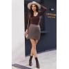 imageEkouaer Deep V Neck Shirts for Women Long Sleeve Thermal Tops Slim Fit Lightweight Undershirts Soft Low Cut Tees XSXXLBrown