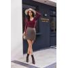 imageEkouaer Deep V Neck Shirts for Women Long Sleeve Thermal Tops Slim Fit Lightweight Undershirts Soft Low Cut Tees XSXXLDark Red