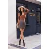 imageEkouaer Deep V Neck Shirts for Women Long Sleeve Thermal Tops Slim Fit Lightweight Undershirts Soft Low Cut Tees XSXXLLight Brown