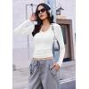 imageEkouaer Deep V Neck Shirts for Women Long Sleeve Thermal Tops Slim Fit Lightweight Undershirts Soft Low Cut Tees XSXXLWhtie