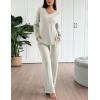 imageEkouaer Lounge Sets for Women Long Sleeve Knit Ribbed Pajama Sets 2 Piece Casual Loungewear with PocketsApricot