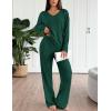 imageEkouaer Lounge Sets for Women Long Sleeve Knit Ribbed Pajama Sets 2 Piece Casual Loungewear with PocketsGreen
