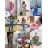 imageEkouaer Lounge Sets for Women Long Sleeve Knit Ribbed Pajama Sets 2 Piece Casual Loungewear with PocketsLight Green