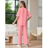 imageEkouaer Lounge Sets for Women Short Sleeve Tops and Long Pants Soft Comfy Pajamas Set 2 Piece Outfits SXXLDeep Pink