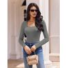 imageEkouaer Womens 3 Pack Long Sleeve Shirts Square Neck Basic Tops Fitted Tee Thermal Undershirts XSXXLBlackGrayLight Blue