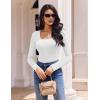 imageEkouaer Womens 3 Pack Long Sleeve Shirts Square Neck Basic Tops Fitted Tee Thermal Undershirts XSXXLBlackWhitePink