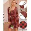imageEkouaer Womens 3 Piece Waffle Knit Lounge Set Soft Pajama Sets Tank Top and Shorts Cardigan with Pockets SXXLBlack and Red Plaid