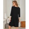 imageEkouaer Womens Pleated Nightgown Soft Sleep Shirt 34 Sleeve Pajama Dress Scoopneck Sleep Tee Nightshirt Sleepwear S3XLBlack