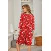 imageEkouaer Womens Pleated Nightgown Soft Sleep Shirt 34 Sleeve Pajama Dress Scoopneck Sleep Tee Nightshirt Sleepwear S3XLChristmas Elk