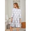 imageEkouaer Womens Pleated Nightgown Soft Sleep Shirt 34 Sleeve Pajama Dress Scoopneck Sleep Tee Nightshirt Sleepwear S3XLGray Star