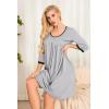 imageEkouaer Womens Pleated Nightgown Soft Sleep Shirt 34 Sleeve Pajama Dress Scoopneck Sleep Tee Nightshirt Sleepwear S3XLLight Grey