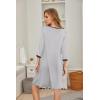 imageEkouaer Womens Pleated Nightgown Soft Sleep Shirt 34 Sleeve Pajama Dress Scoopneck Sleep Tee Nightshirt Sleepwear S3XLLight Grey