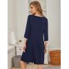 imageEkouaer Womens Pleated Nightgown Soft Sleep Shirt 34 Sleeve Pajama Dress Scoopneck Sleep Tee Nightshirt Sleepwear S3XLNavy Blue