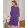 imageEkouaer Womens Pleated Nightgown Soft Sleep Shirt 34 Sleeve Pajama Dress Scoopneck Sleep Tee Nightshirt Sleepwear S3XLPurple
