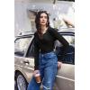 imageEkouaer Womens Thermal Long Sleeve Shirts VNeck Slim Fit Basic Going Out Ribbed Y2K TopsBlack