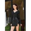 imageEkouaer Womens Thermal Long Sleeve Shirts VNeck Slim Fit Basic Going Out Ribbed Y2K TopsBlack