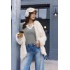 imageEkouaer Womens Thermal Long Sleeve Shirts VNeck Slim Fit Basic Going Out Ribbed Y2K TopsBlack White Stripe