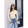 imageEkouaer Womens Thermal Long Sleeve Shirts VNeck Slim Fit Basic Going Out Ribbed Y2K TopsBrick Red