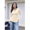 imageEkouaer Womens Thermal Long Sleeve Shirts VNeck Slim Fit Basic Going Out Ribbed Y2K TopsBrick Red