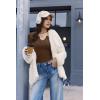 imageEkouaer Womens Thermal Long Sleeve Shirts VNeck Slim Fit Basic Going Out Ribbed Y2K TopsBrown