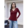 imageEkouaer Womens Thermal Long Sleeve Shirts VNeck Slim Fit Basic Going Out Ribbed Y2K TopsBurgundy