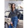 imageEkouaer Womens Thermal Long Sleeve Shirts VNeck Slim Fit Basic Going Out Ribbed Y2K TopsDark Grey