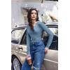 imageEkouaer Womens Thermal Long Sleeve Shirts VNeck Slim Fit Basic Going Out Ribbed Y2K TopsHaze Blue