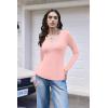 imageEkouaer Womens Thermal Long Sleeve Shirts VNeck Slim Fit Basic Going Out Ribbed Y2K TopsLight Pink